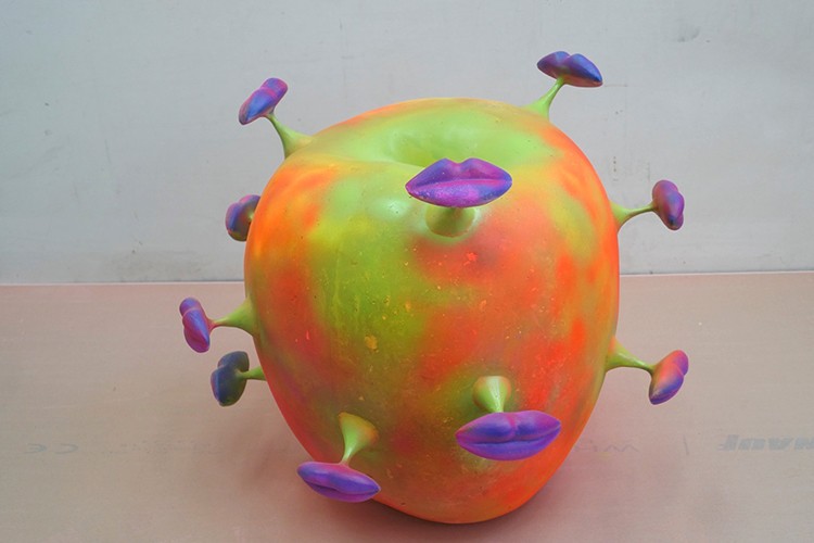 4 dup_sarutul evei, 80_80 cm, rasina policrom, 2016